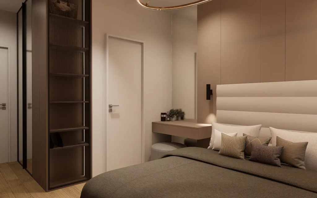 Spavaća soba topli minimalizam