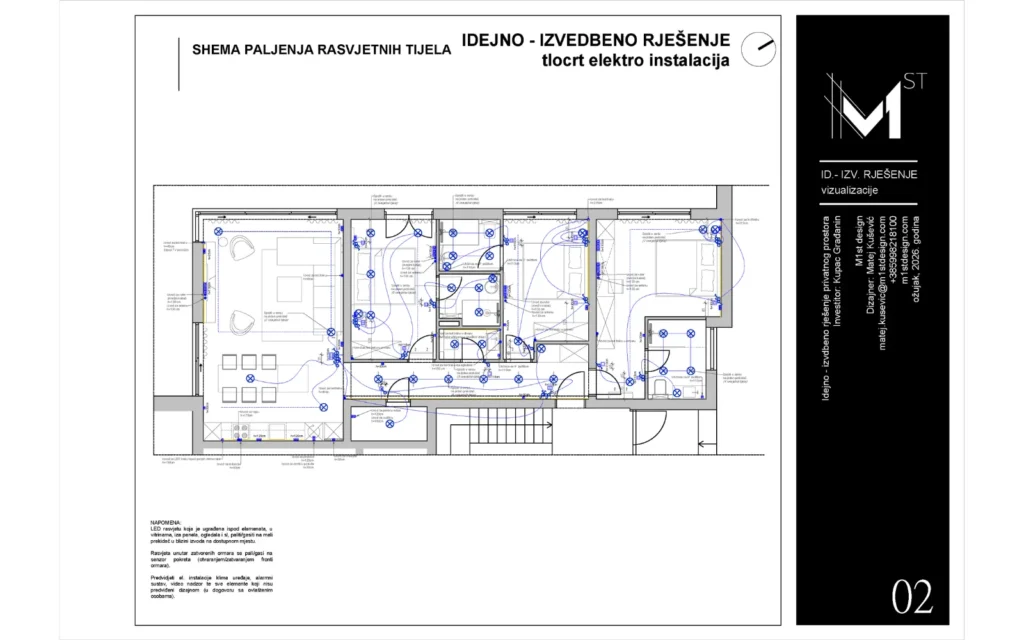 Tehnički nacrti projekta dizajna interijera